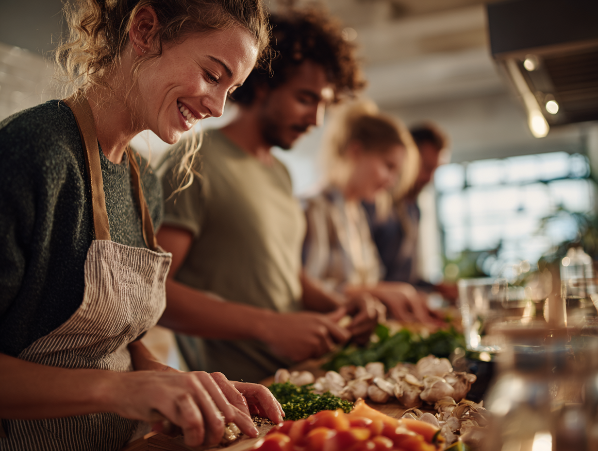 Osoba przygotowująca zbilansowany posiłek